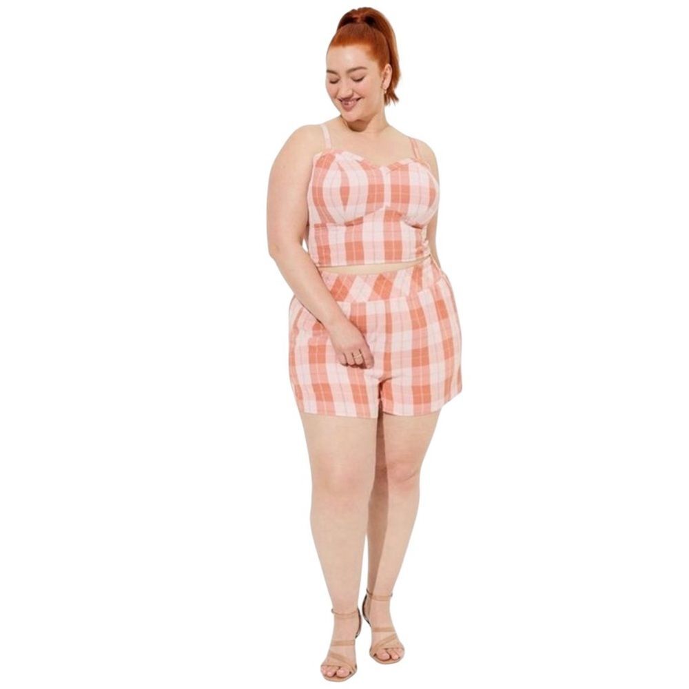 NWT Torrid Seersucker‎ Sleeveless Bralette Top & Short Set, Size 1x